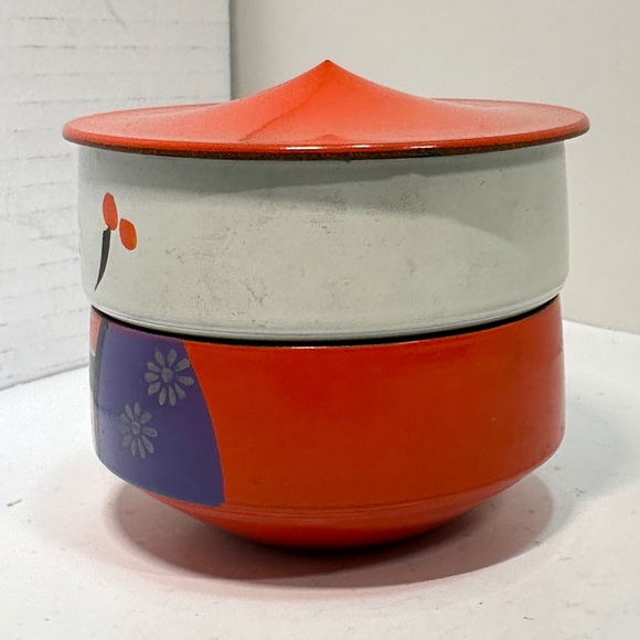 Vintage Japanese Lacquerware Geisha Bento Trinket Box - Picture 4 of 10